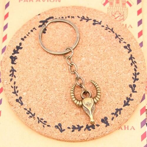 New Fashion Bronze Pendant Metal Key Chains Accessory,28mm Key Ring Vintage bull ox head Keychain