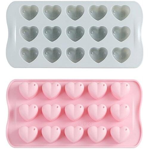 15 Cells Peach Heart Shape Silicone Mould Baking Tools Handmade Candy Biscuit Pastry Chocolate Cake Mold