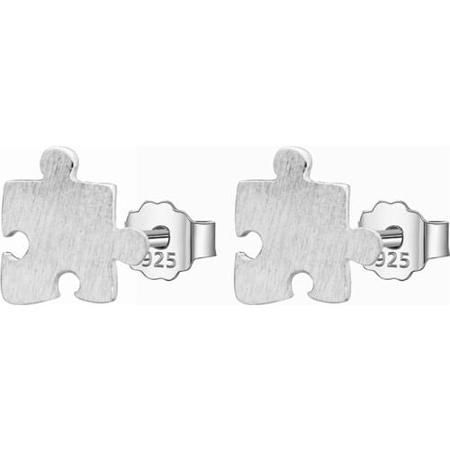 Trusta 100% 925 Sterling Silver Jewelry Fashion Cute Tiny 6mmX6mm Creative Puzzle Stud Earrings Gift For Girls Kids Lady DS419