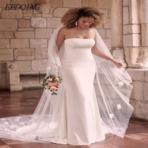 Vestidos De Novia Elegant Mermaid Wedding Dress For Women Boat Neck Neckline Floor-Leng Bride Dress Plus Size Wedding Party Gown