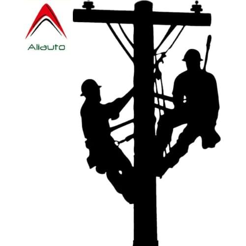 Aliauto Creative Car Sticker Lineman Linemen Journeyman Electrician Power Pole Fun Decor Vinyl Accessories PVC Decal,14cm*8cm