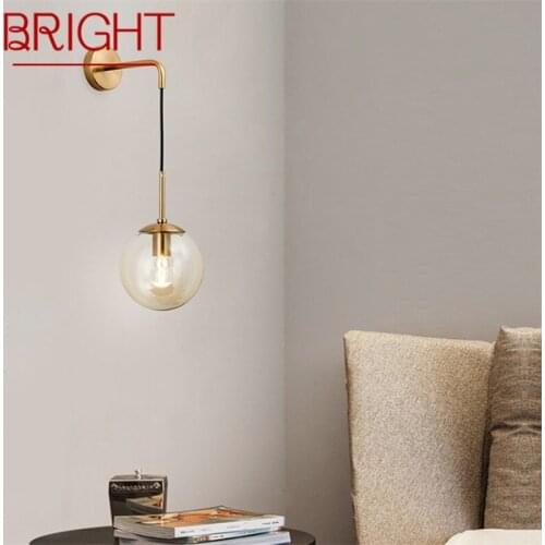 BRIGHT Nordic Wall Lamp Sconces Contemporary Light Round Fixtures for Home Indoor Living Room Decoration