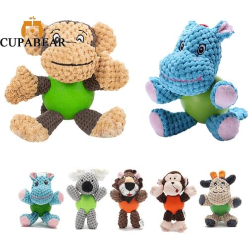 Funny Dog Chewing Squeaky Toys For Small Large Dog Puppy Chew Rubber Animal Shape Plush Toys Suqeaker Bite Resistant Accessories