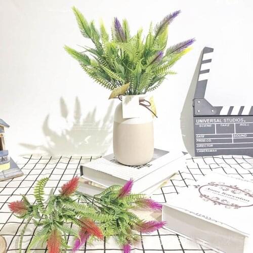 10PCS 34CM Artificial Flower Plant Romantic Lavender Bunch Plastic Fake Flower For DIY Wedding Decoration Bonsai For Home Decor