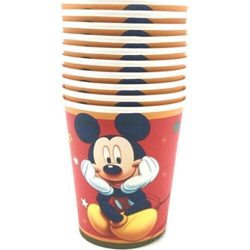 10pcs/lot Red Mickey Mouse Cups Mickey Mouse Glasses Kids Birthday Party Wedding Party Supplies Happy Birthday Party Mickey Cups