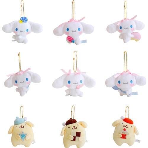 10Cm Kawaii Plush Toys Cinnamoroll Pom Pom Purin Plush Pendant Cute Soft Plush Decoration Girls Toys Gifts for Children