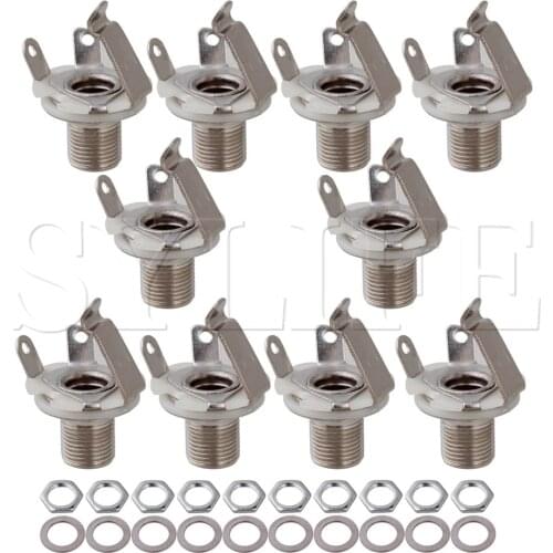 10 x Mono 1/4 Jack socket for GUITAR Plate