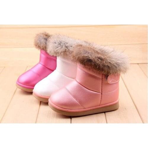2020 Winter Girls Boots Ankle Kids Snow Boots Plush Warm Boys Winter Boots Thick Toddler Boots Winter Baby Girls Boys Snow Shoes