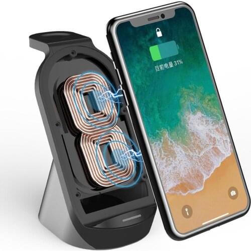 3in1 Fast 15W Qi Wireless Charging Charger Pad Dock Station for XR 8 iWatch