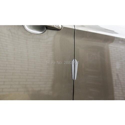 4PC Car Styling Bumper Strips Carbon Fiber Door Anti-Rub Stickers for DACIA key logan duster sandero lodgy sandero accessories