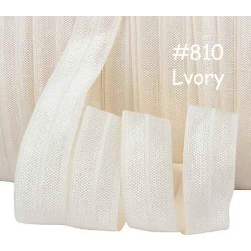 #810 Ivory fold over elastic, 50 yards/color/roll, 100 colors foe in stock