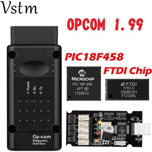 Op com V1.95 V1.99 with PIC18F458 FTDI op-com OBD2 Auto Diagnostic tool for Opel OPCOM CAN BUS Interface obd scanner