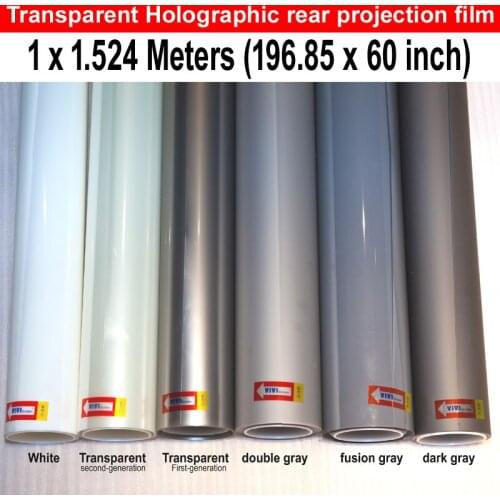 Free shipping 1*1.524m One Piece Each Color (4 colors) Rear Projection Film / Window Advertising Hologram Film