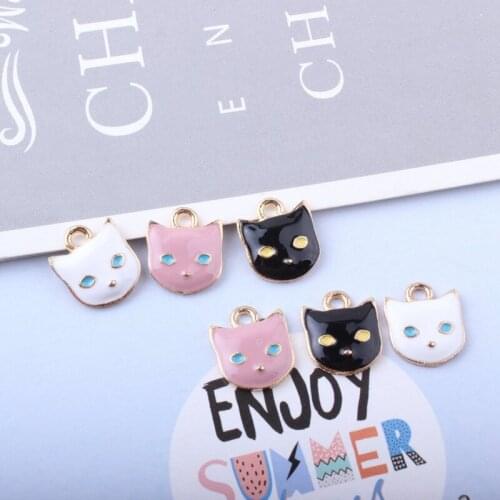 Cat Eye Head Pendant Exquisite Animal Charms Elegant DIY Accessories For Handmade Women Jewelry Necklace Bracelets