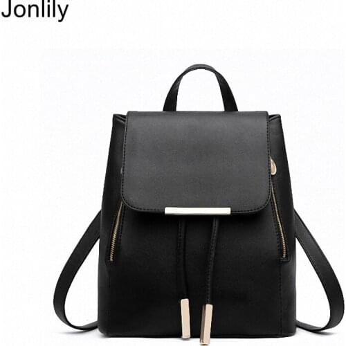 Jonlily Women PU Leather Small Backpack Female Fashion Daypack Teens Casual City Pack Purse -KG514