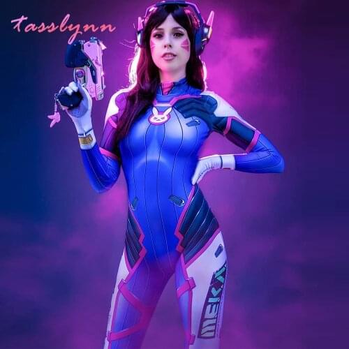 Dva Cosplay Costume Game Female Adult Child Lycra 3D Printing Spandex Halloween Party Zentai Suits D.Va Cosplay Costumes