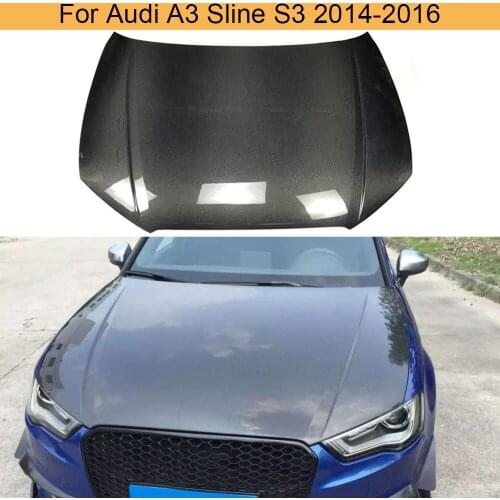 Carbon Fiber Car Front Engine Hood Cover For Audi A3 Sline S3 2014 2015 2016 Front Bumper Hood Cover Trim Decoration