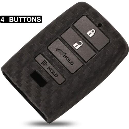 Kutery Remote Carbon Fiber Silicone Car Key Case Cover Remote Carton 4 Buttons For Honda Mugen Acura