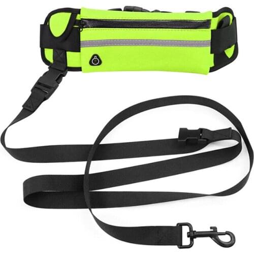 Multifunction Waterproof Pockets Sports Running Jogging Dog Leads Reflective Leash puppy Traction rope chain Pet Traction Rope
