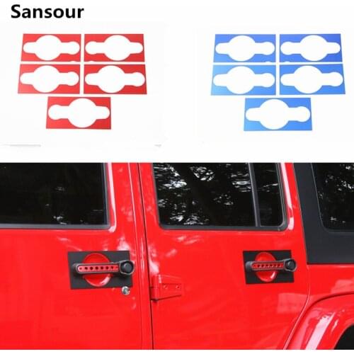 Sansour Car Door Handles Cover Trim Sticker Fit For Jeep Wrangler 2007 Up Door handle patch