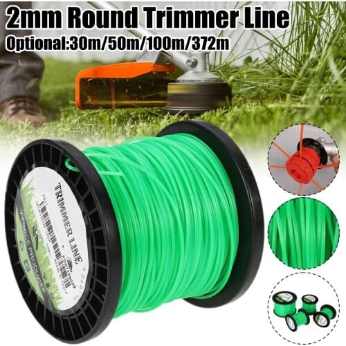 2mm x 50m/100m/372m Strimmer Line Brushcutter Parts Grass Trimmer Nylon Garden Cord Wire Round String Home Garden Tool Supplies