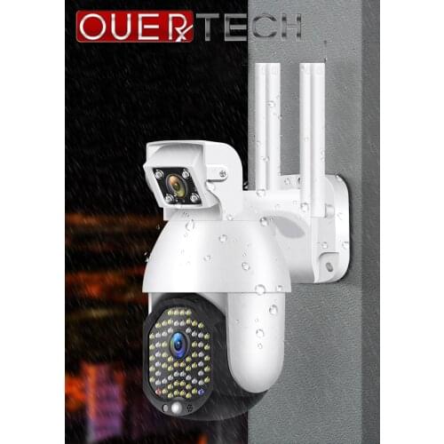 OUERTECH Dual Lens 1080P PTZ IP Camera Wifi Outdoor Auto-Tracking Wireless Wifi Security Speed Dome Camera PIP CCTV Surveillance