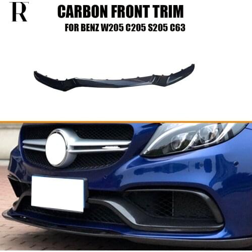 C63 Replaced Carbon Fiber Front Bumper Lip Spoiler for Benz W205 C205 S205 C63 & C63s AMG Sedan & Coupe & Wagon 2015 - 2022