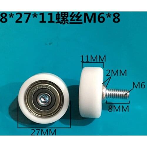 Sliding window or door packaged plastic/nylon 608z bearings with screw M6X8/M6X12/M8X12 10pcs/lot