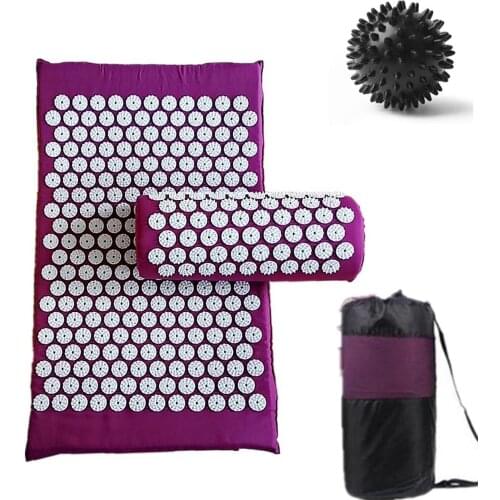 With Spiky Ball Spike Acupuncture Massage Yoga Mat/Pillow Massager (appro.67*42cm)Acupressure Cushion Relieve Back Body Pain Mat