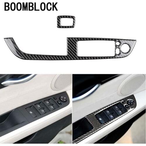 BOOMBLOCK Carbon Fiber Window Lifter Control Frame Switch Armrest Panel LHD Interior accessories Car For BMW Z4 e89 2009-2015