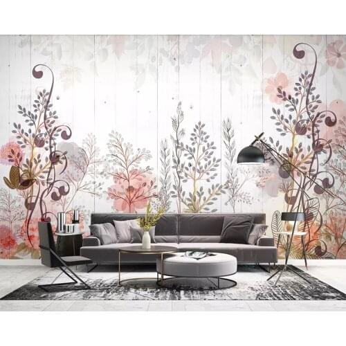 Tropical plant flower wood plank 3d wallpaper mural papel de parede,living room sofa tv wall bedroom wall papers home decor