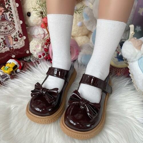 Cute Bow Round Head Lolita Shoes Lovely Lolitas Anime Platform Cosplay Harajuku Sweet Girls Student Harajuku Ladies Goth Vintage