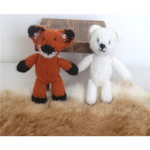Fox Photo Prop Fox Stuff Animal photography prop Crochet Knit Baby Animal Stuffed doll photo prop