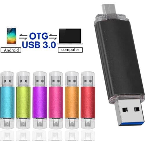 Custom logo High speed 3 IN 1 USB 3.0 Flash Drive 64GB 128GB 256GB 512GB TPC Pen Drives Metal Memory Stick OTG U Disk 3.0 100