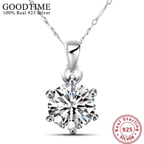 Collares Genuine 925 Sterling Silver Necklace For Women Real 925 Silver Fashion Jewelry Female Pendant Necklace Gift AJN040