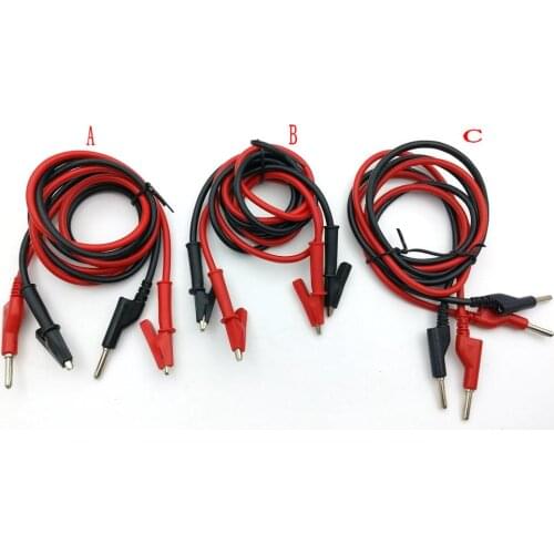 1set (1PCS Red+1PCS Black) 4mm Banana Plug / Alligator Clip Silicone Cable TO 4mm Banana Plug/ Alligator Clip