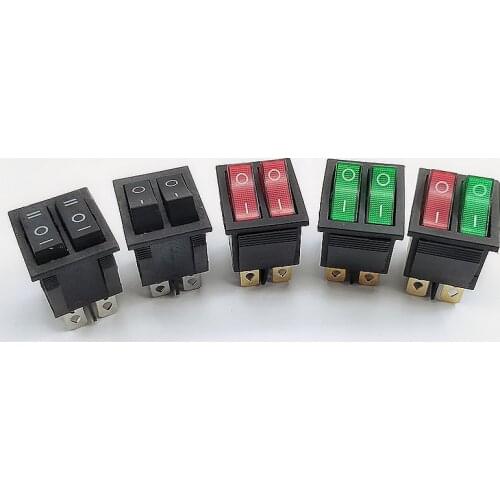 1PCS KCD8 6PIN 16A 250V 20A 125V Double Light Switch Rocker Switch Waterproof ON-OFF KCD6 Boat Power Switch