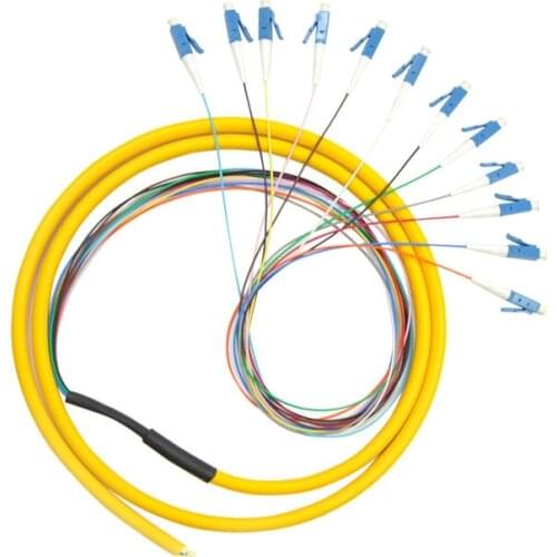 12 Cords 1.5 Meter, LC UPC SM Single Mode Bundle Optic Fiber Optic Pigtail ,High reliability