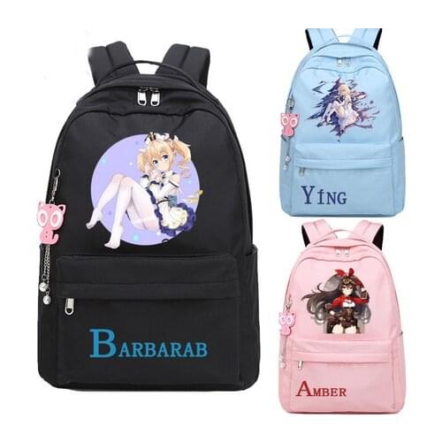 2021 NEW Genshin Impact Venti Paimon Klee Keqing Backpack High Capacity Fashion Student Schoolbag Knapsack Cosplay Handbag Gift