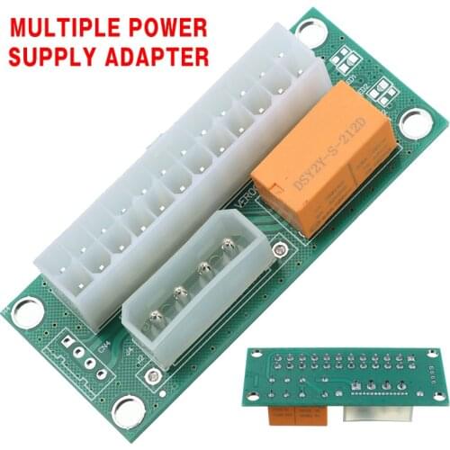 Pohiks 1pc Durable Add2PSU Power Supply Adapter 24-Pin Multiple Synchronous Connector Power Adapters For PC Computers