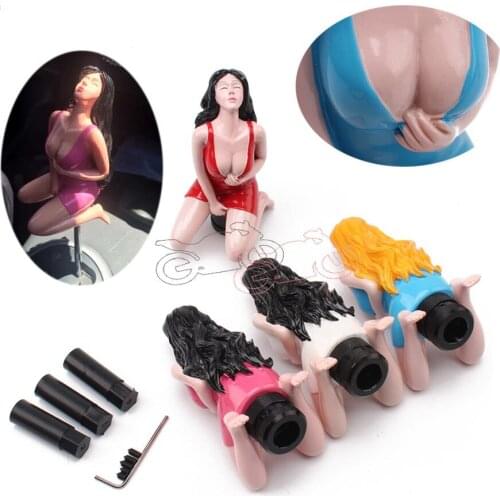 Car Vehicle Sexy Doll Woman Style Resin Car Gear Knob Handles Gear Shift Knob Manual Shifter Shift Lever Knob Handbrake Covers