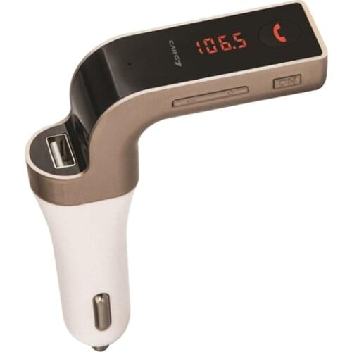 Car G7 Bluetooth FM Transmitter Wireless Hands Free Modulator Gold