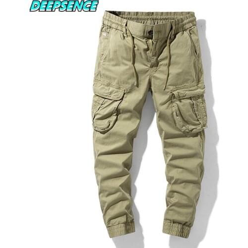 Men Casual Cargo Pants Four Seasons Thin Trousers Cotton 95% Men Outdoor Zipper Button Pockets 2021 Fashion Trend Pants Men 38