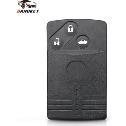 Dandkey Fob 2/3/4 Buttons Case Smart Card Remote Key Shell With Insert Blade Uncut MAZ24 Fob for Mazda 5 6 CX-7 CX-9 RX8 Miata