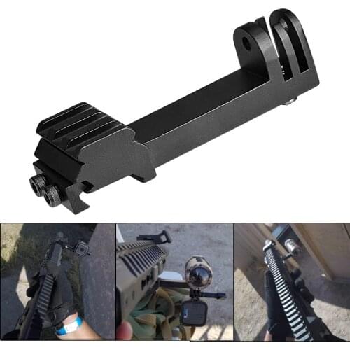 Action Camera Airsoft Gun Mount Picatinny Rail Adapter Hunting Rifle Rail Mount for Gopro Hero 8 7 6 5 Black SJCAM Xiaomi Yi