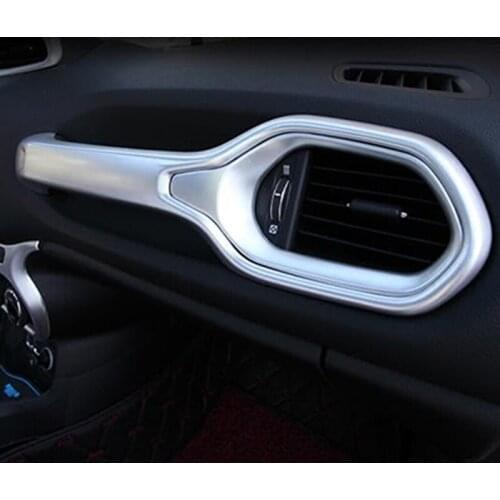 ABS Chrome For Jeep Renegade 2015 2016 2017 Accessories Car Copilot Handrail Frame Panel Cover Trim Car Sticker Styling