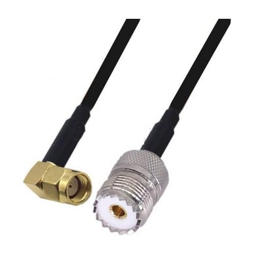 RG58 Cable RP-SMA Male Right Angle to UHF SO239 Female Connector WiFi Antenna Extension Pigtail jumper cable