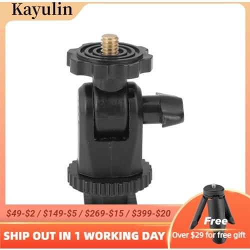 Kayulin 1/4 Hot Shoe Mount Mini Ball Head Flash Bracket Holder Screw with 1/4 Thread Hole for Camera Tripod Monitor flash light