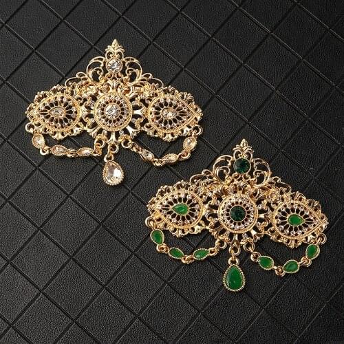 Colorful crystal brooch pendant for women mens wedding bridal party drops gold broochs