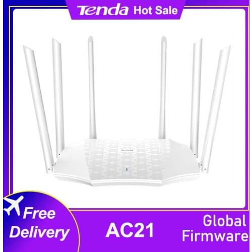Tenda AC21 Router Gigabit AC2100 2.4G 5.0GHz Dual-Band 2033Mbps Wireless Router Wifi Repeater with 6 High Gain Antennas